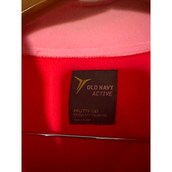 NWT Old Navy Active Go-Warm Pull Over Fleece - Size XXL 16 girl, Bright Coral - Picture 2 of 5